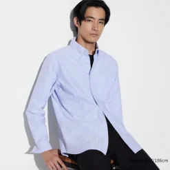 Hemden*UNIQLO Gestreiftes Oxford Langarm Hemd (Slim Fit)