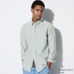 Hemden*UNIQLO Gestreiftes Oxford Langarm Hemd (Slim Fit)