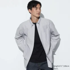 Hemden*UNIQLO Gestreiftes Oxford Langarm Hemd