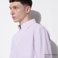 Hemden*UNIQLO Gestreiftes Oxford Langarm Hemd