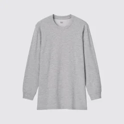 Loungewear & Pyjamas*UNIQLO Heattech Extra Warm Baumwoll Langarmshirt Grau