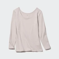 T-Shirts & Oberteile*UNIQLO Heattech Extra Warm Baumwolle Thermo Langarmshirt Mit Weitem Rundhals