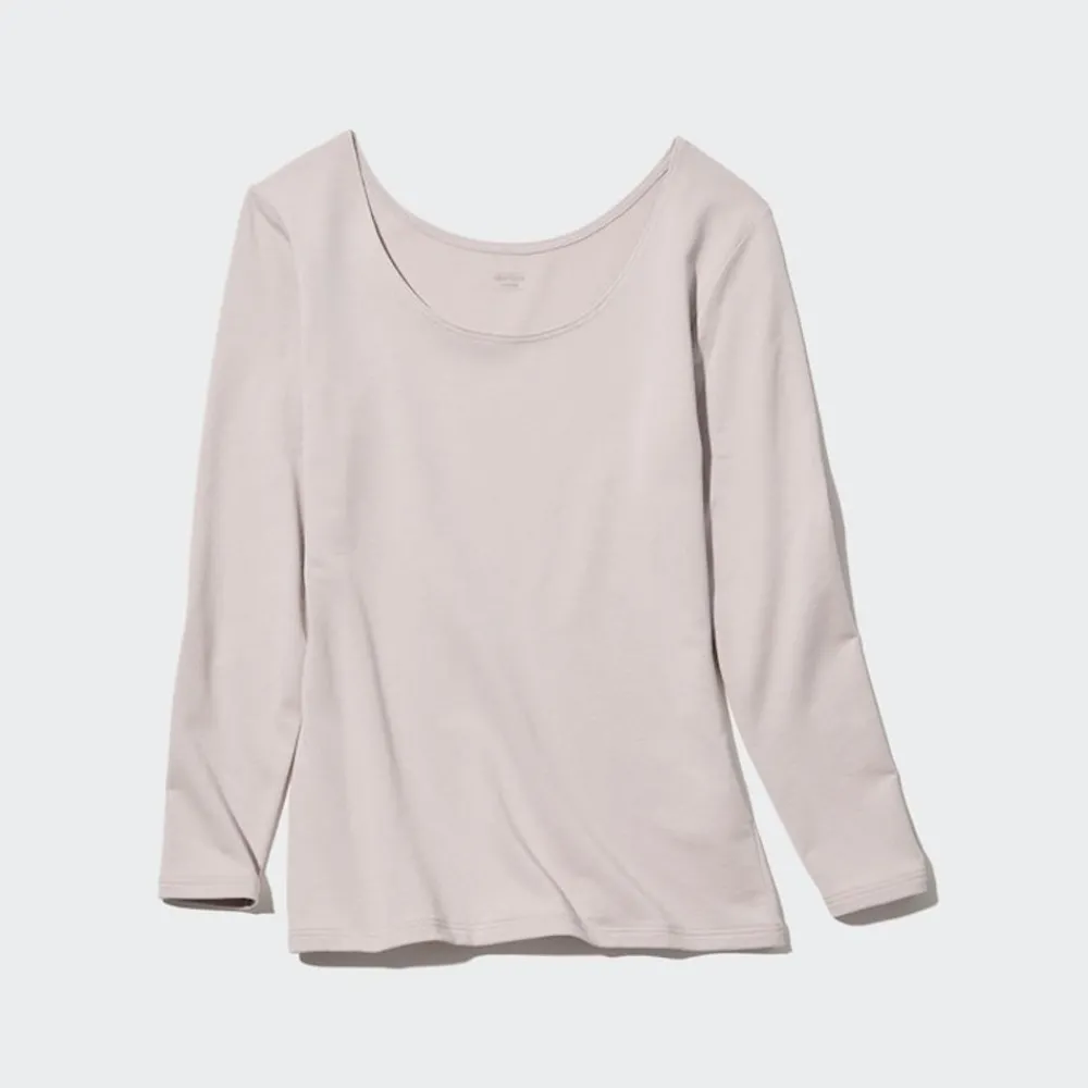T-Shirts & Oberteile*UNIQLO Heattech Extra Warm Baumwolle Thermo Langarmshirt Mit Weitem Rundhals