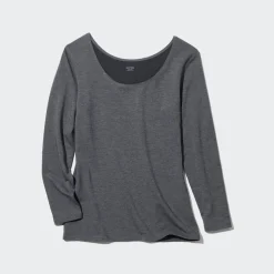 T-Shirts & Oberteile*UNIQLO Heattech Extra Warm Baumwolle Thermo Langarmshirt Mit Weitem Rundhals