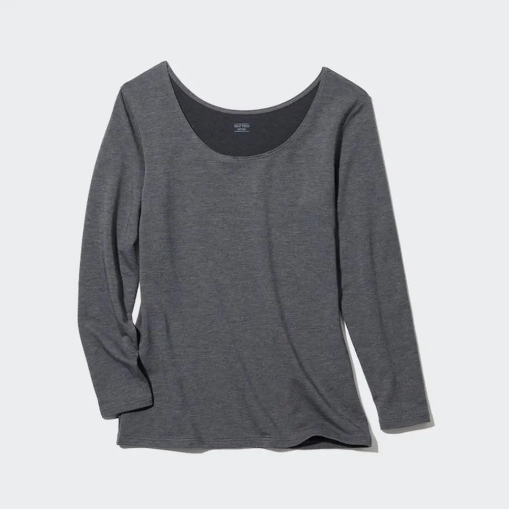 T-Shirts & Oberteile*UNIQLO Heattech Extra Warm Baumwolle Thermo Langarmshirt Mit Weitem Rundhals