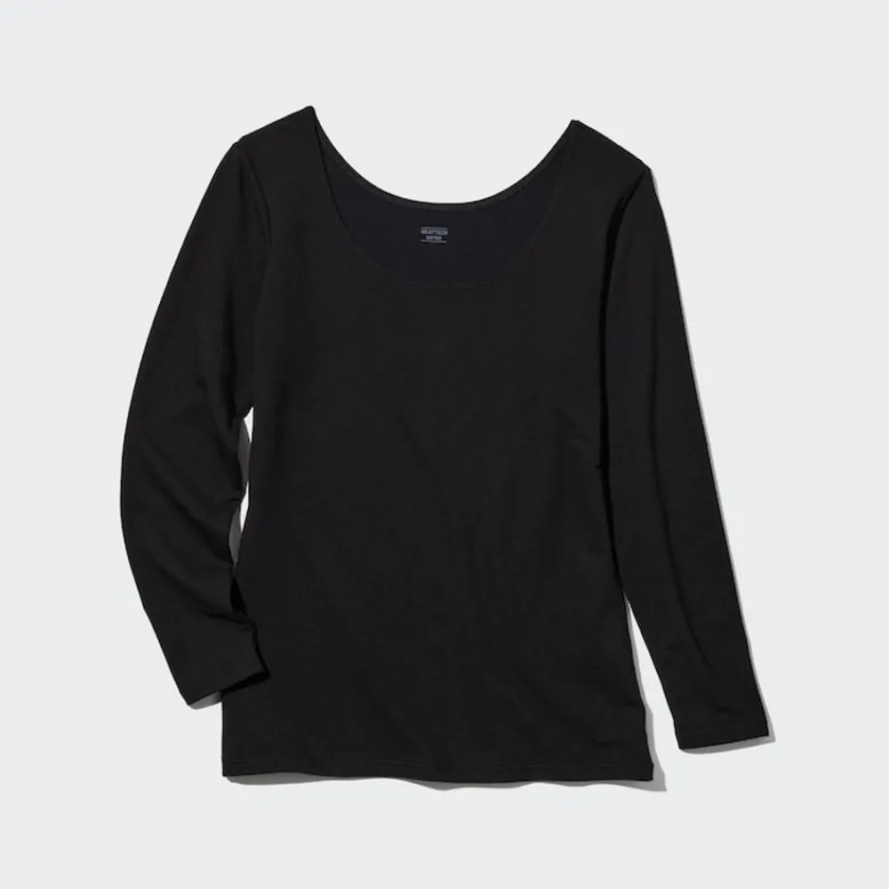 T-Shirts & Oberteile*UNIQLO Heattech Extra Warm Baumwolle Thermo Langarmshirt Mit Weitem Rundhals