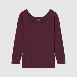 T-Shirts & Oberteile*UNIQLO Heattech Thermo Langarmshirt Mit Weitem Rundhals