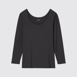 T-Shirts & Oberteile*UNIQLO Heattech Thermo Langarmshirt Mit Weitem Rundhals