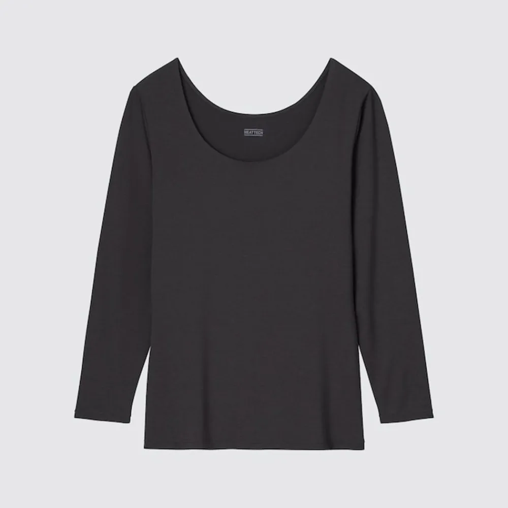 T-Shirts & Oberteile*UNIQLO Heattech Thermo Langarmshirt Mit Weitem Rundhals