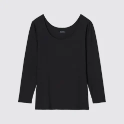 T-Shirts & Oberteile*UNIQLO Heattech Thermo Langarmshirt Mit Weitem Rundhals