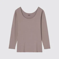 T-Shirts & Oberteile*UNIQLO Heattech Thermo Langarmshirt Mit Weitem Rundhals