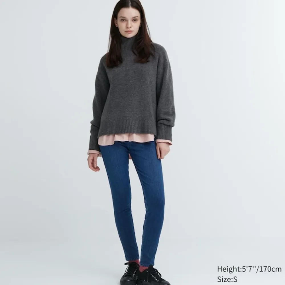 Hosen, Leggings & Jogginghosen*UNIQLO Heattech Ultra Stretch High Rise Jeans Thermo Leggings Blau