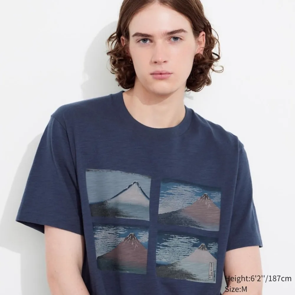 T-Shirts & Oberteile*UNIQLO Hokusai Remixed Ut Bedrucktes T-Shirt Blau