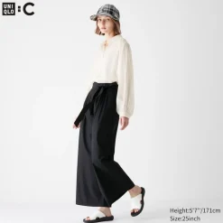 Hosen, Leggings & Jogginghosen*UNIQLO Hose In 7/8-Lange Mit Gurtel (Wide Fit)