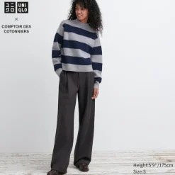 Hosen, Leggings & Jogginghosen*UNIQLO Jersey Bundfaltenhose (Wide Fit, Lang)