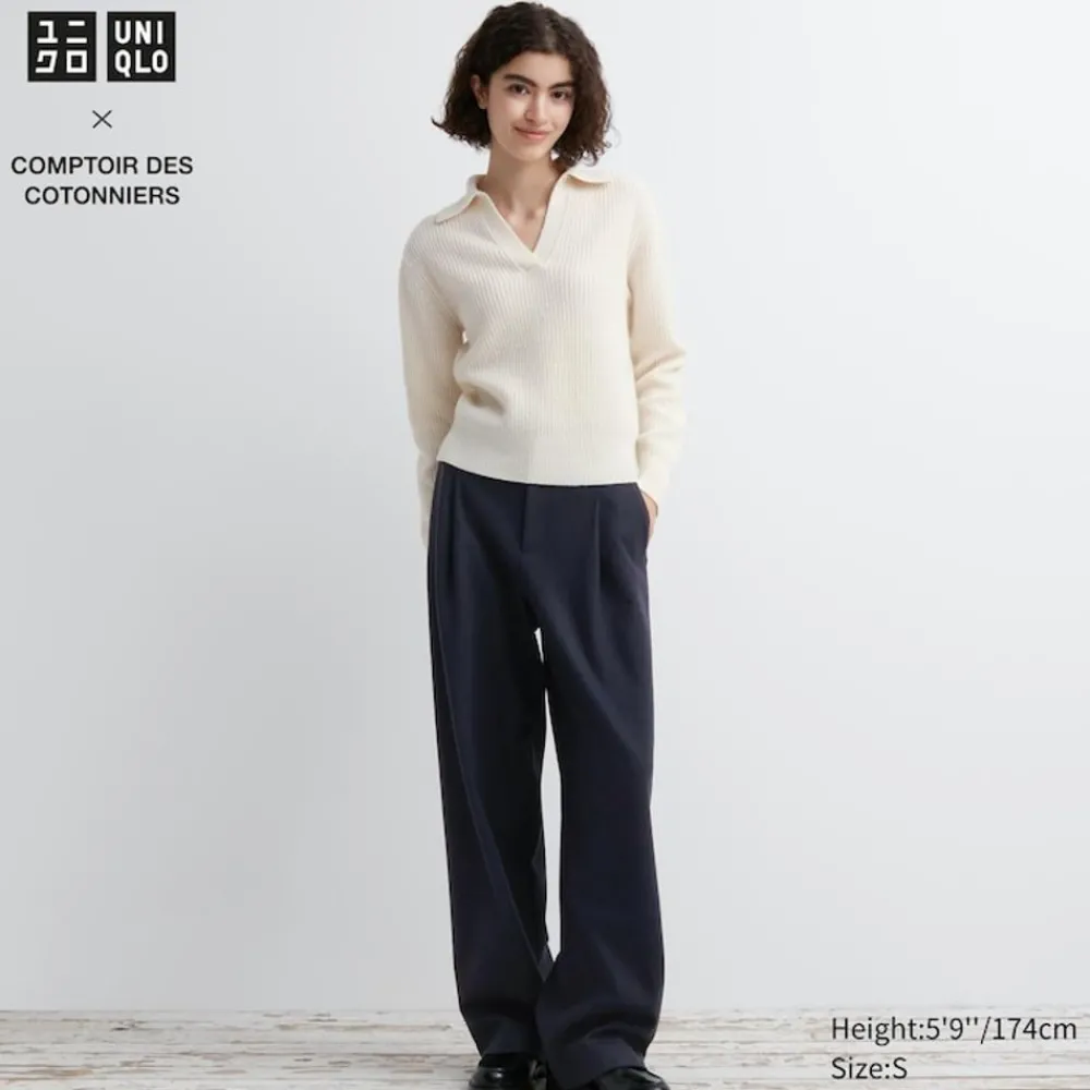 Hosen, Leggings & Jogginghosen*UNIQLO Jersey Bundfaltenhose (Wide Fit, Lang)