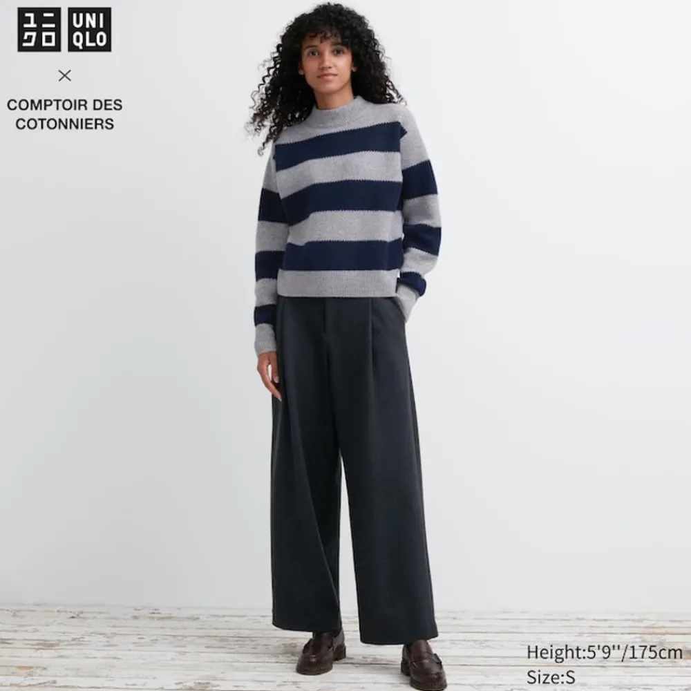 Hosen, Leggings & Jogginghosen*UNIQLO Jersey Bundfaltenhose (Wide Fit, Kurz)