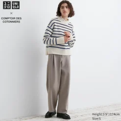 Hosen, Leggings & Jogginghosen*UNIQLO Jersey Bundfaltenhose (Wide Fit, Kurz)