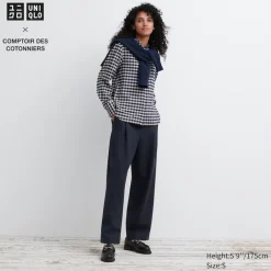 Hosen, Leggings & Jogginghosen*UNIQLO Jersey Bundfaltenhose (Wide Fit, Kurz)