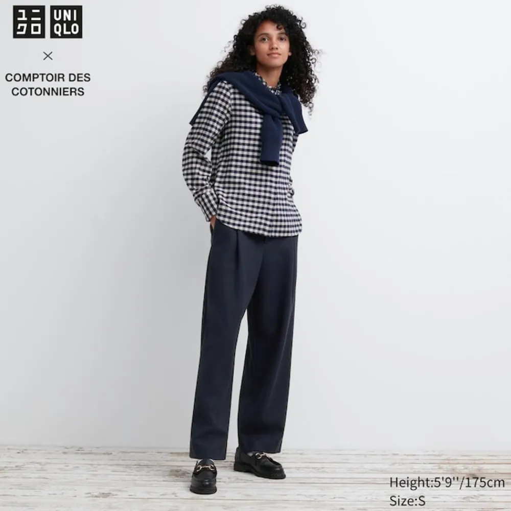 Hosen, Leggings & Jogginghosen*UNIQLO Jersey Bundfaltenhose (Wide Fit, Kurz)