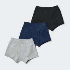 Bhs & Unterwäsche*UNIQLO Jungen Unterhose (3Er-Set, Saison 2021) Grau