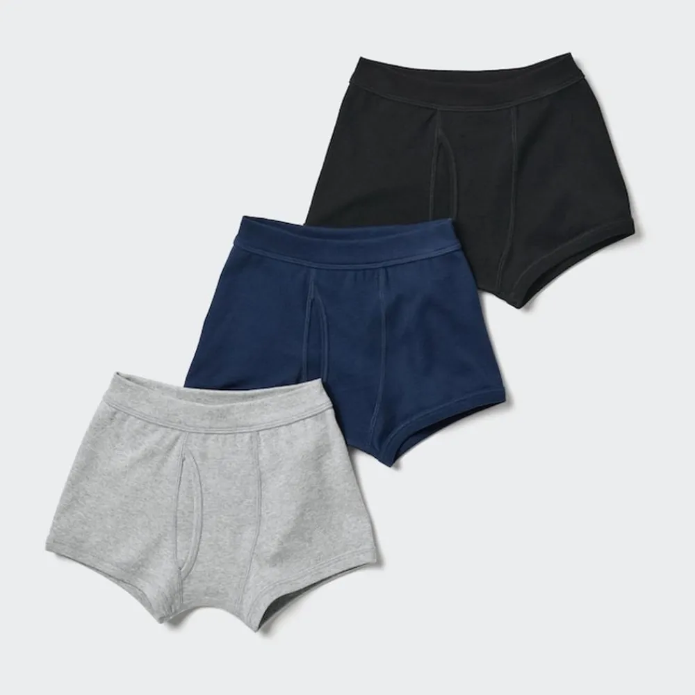 Bhs & Unterwäsche*UNIQLO Jungen Unterhose (3Er-Set, Saison 2021) Grau