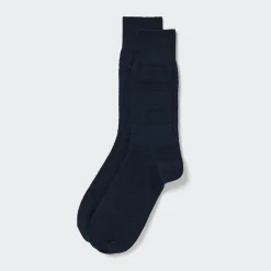 Socken*UNIQLO Karierte Baumwolle Socken Dunkelblau