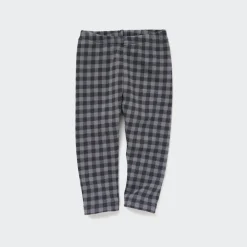 Leggings*UNIQLO Karierte Fleece Leggings Grau