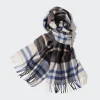 Accessoires & Taschen*UNIQLO Karierter 100% Kaschmir Schal Hellgrau