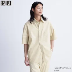 Hemden*UNIQLO Kariertes Oversized Halbarm Hemd
