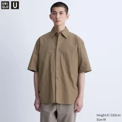 Hemden*UNIQLO Kariertes Oversized Halbarm Hemd