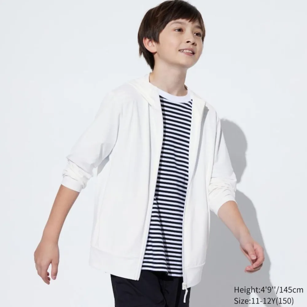 Sweatshirts*UNIQLO Kinder Airism Mesh Sweatjacke Mit Kapuze Und Uv-Schutz