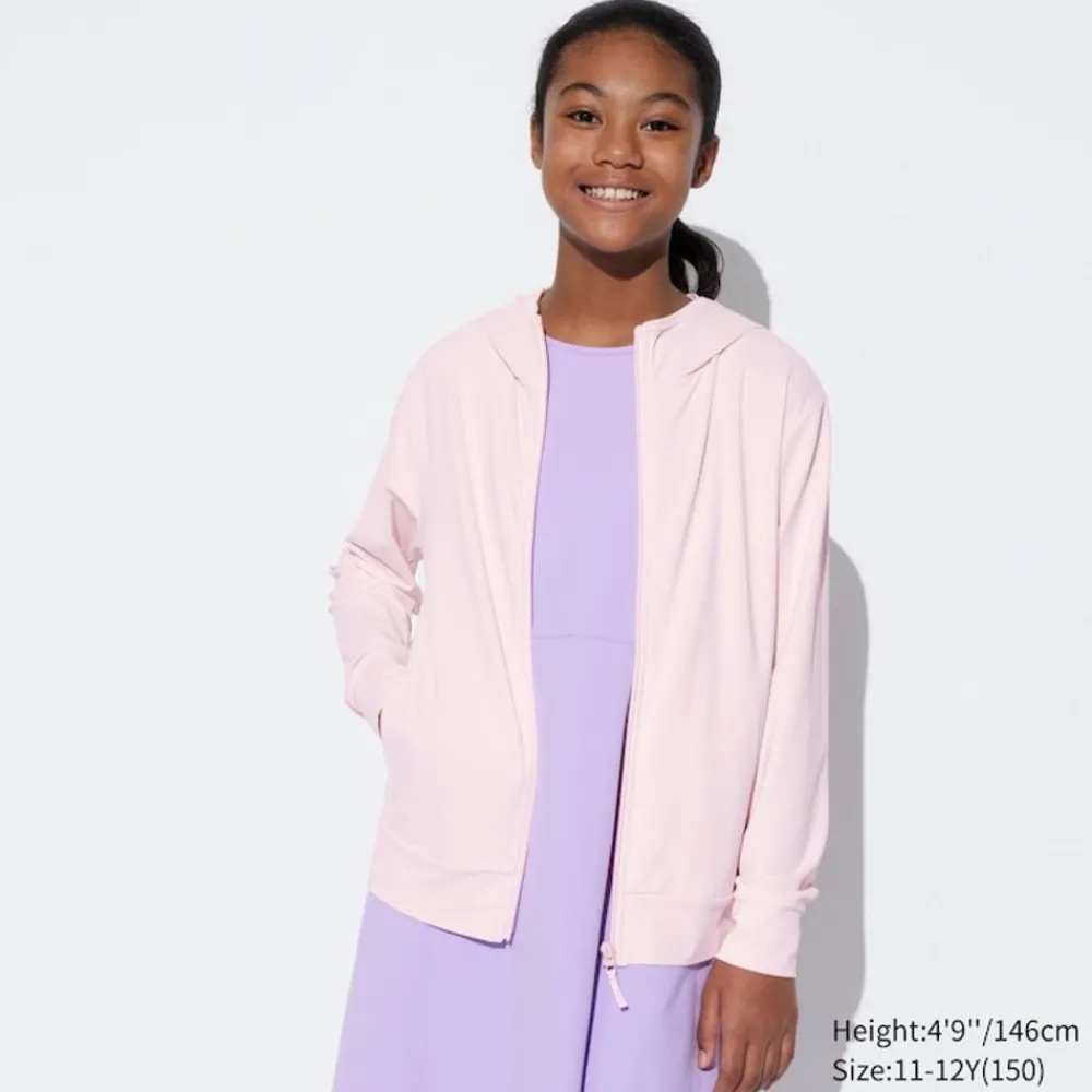 Sweatshirts*UNIQLO Kinder Airism Mesh Sweatjacke Mit Kapuze Und Uv-Schutz