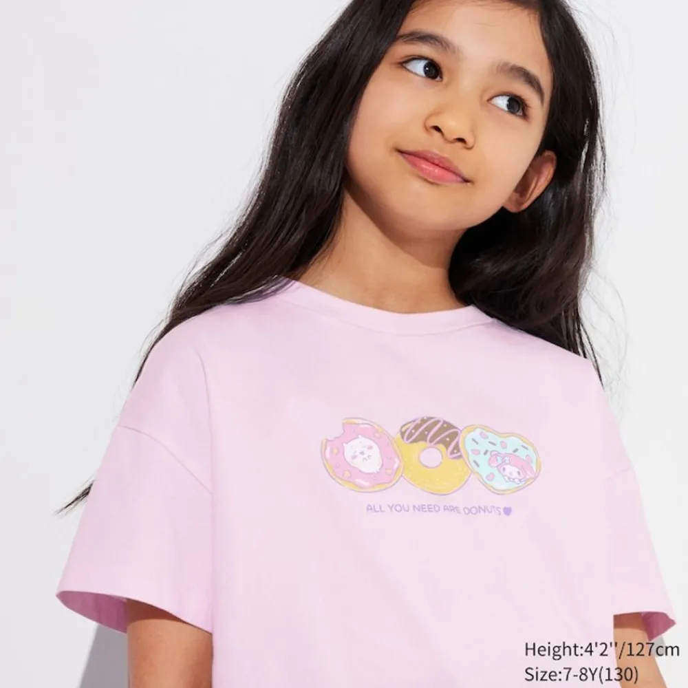 T-Shirts, Bh-Tops & Poloshirts*UNIQLO Kinder Chiikawa X Sanrio Ut Bedrucktes T-Shirt Pink