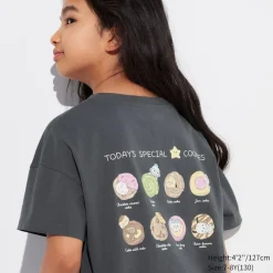 T-Shirts, Bh-Tops & Poloshirts*UNIQLO Kinder Chiikawa X Sanrio Ut Bedrucktes T-Shirt Dunkelgrau