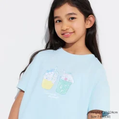 T-Shirts, Bh-Tops & Poloshirts*UNIQLO Kinder Chiikawa X Sanrio Ut Bedrucktes T-Shirt Hellblau