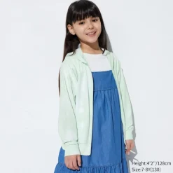 Sweatshirts*UNIQLO Kinder Gemusterte Airism Mesh Sweatjacke Mit Kapuze Und Uv-Schutz