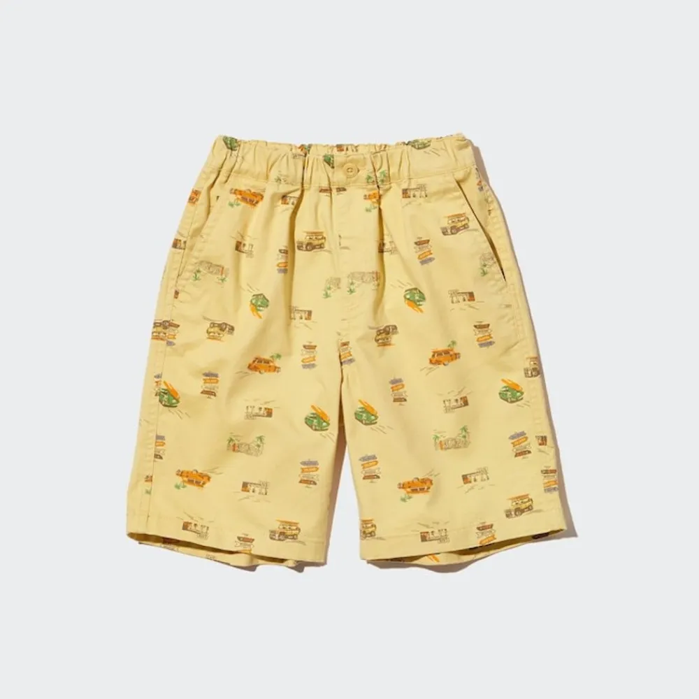 Röcke & Shorts*UNIQLO Kinder Gemusterte Baumwolle Stretch Easy Shorts Gelb