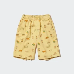 Hosen, Jogginghosen & Leggings*UNIQLO Kinder Gemusterte Baumwolle Stretch Easy Shorts Gelb