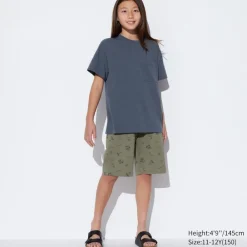Airism Kuhlender Komfort*UNIQLO Kinder Gemustertes Airism Baumwolle Kurzarm Lounge Set
