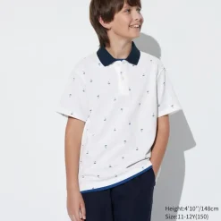 T-Shirts, Bh-Tops & Poloshirts*UNIQLO Kinder Gemustertes Dry Pique Poloshirt
