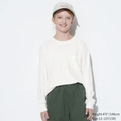 T-Shirts, Bh-Tops & Poloshirts*UNIQLO Kinder Geripptes Fleece Langarmshirt Mit Hohem Kragen