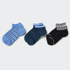 Socken, Strumpfhosen & Leggings*UNIQLO Kinder Gestreifte Kurzsocken (3Er-Set) Blau