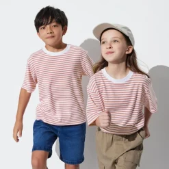 Airism Kuhlender Komfort*UNIQLO Kinder Gestreiftes Airism Baumwolle T-Shirt