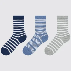 Socken, Strumpfhosen & Leggings*UNIQLO Kinder Gestreifte Socken (3 Paar) Blau