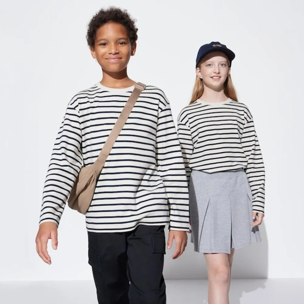 T-Shirts, Bh-Tops & Poloshirts*UNIQLO Kinder Gestreiftes Sanftes Langarmshirt