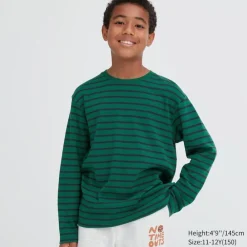 T-Shirts, Bh-Tops & Poloshirts*UNIQLO Kinder Gestreiftes Sanftes Langarmshirt