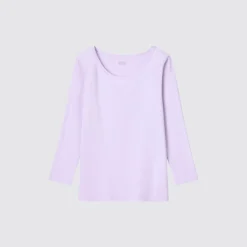 T-Shirts, Bh-Tops & Poloshirts*UNIQLO Kinder Heattech Thermo Langarmshirt Mit Weitem Rundhalsausschnitt