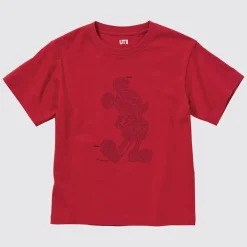 T-Shirts, Bh-Tops & Poloshirts*UNIQLO Kinder Mickey Stands Ut Bedrucktes T-Shirt Rot