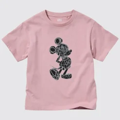 T-Shirts, Bh-Tops & Poloshirts*UNIQLO Kinder Mickey Stands Ut Bedrucktes T-Shirt Pink